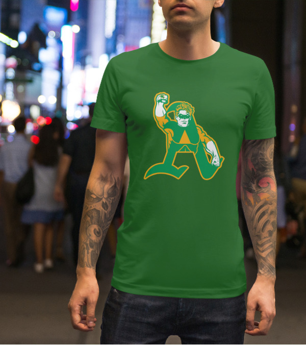 Oakland Athletics Green Lantern MLB Crossover T-Shirt