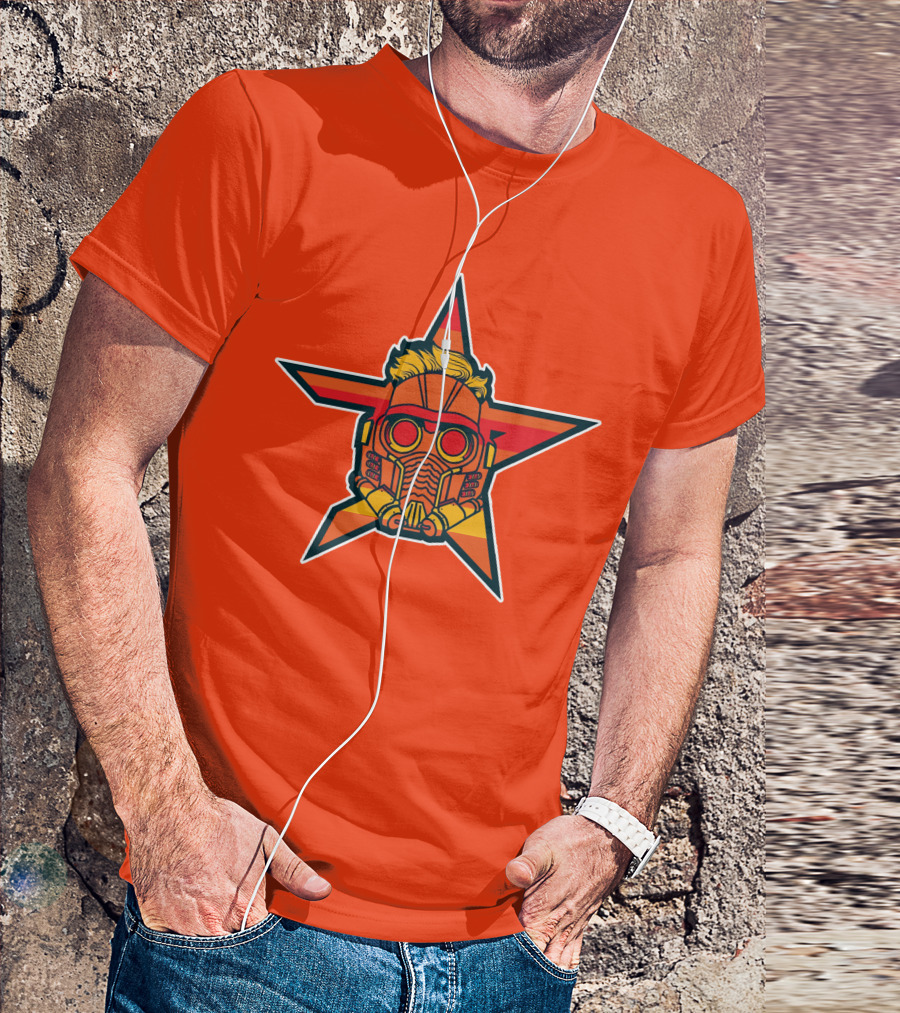 Star Lord Mask Houston Astros MLB Crossover T-Shirt