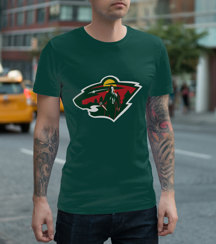 Minnesota Wild Michael Myers NHL Crossover T-Shirt