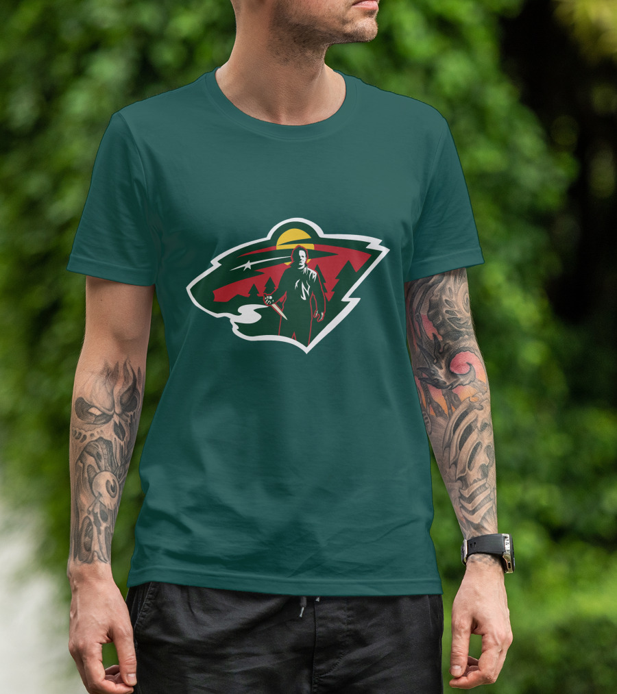 Minnesota Wild Michael Myers NHL Crossover T-Shirt