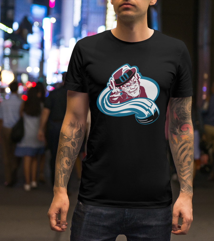 Colorado Leprechauns Hockey Icon With Avalanche Style And Logo Elements T-Shirt