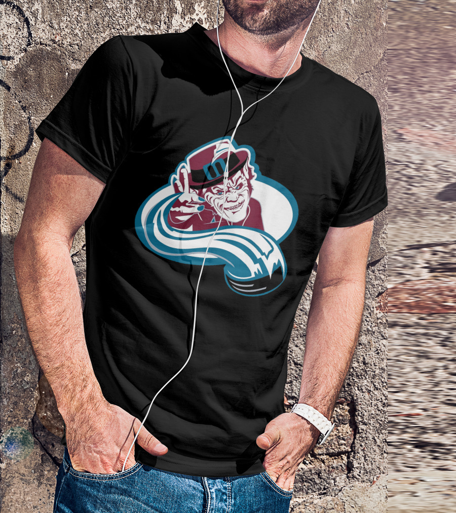 Colorado Leprechauns Hockey Icon With Avalanche Style And Logo Elements T-Shirt