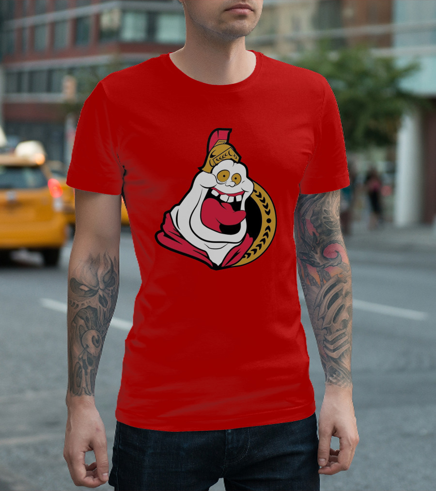 Ottawa Slimers Ghost Glowing Roman Hockey T-Shirt