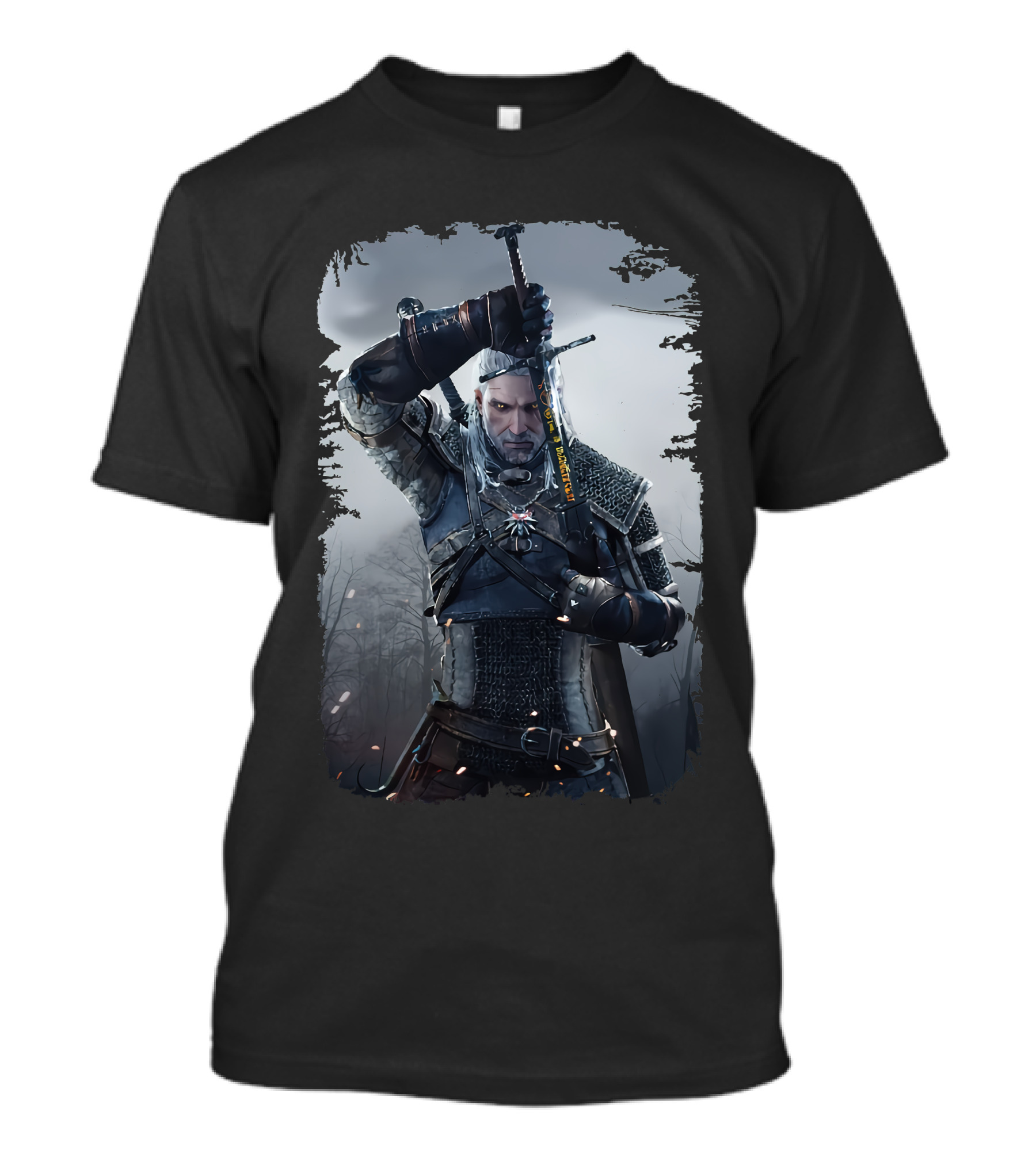 The Witcher Wild Hunt Geralt Sword Action Scene T-Shirt