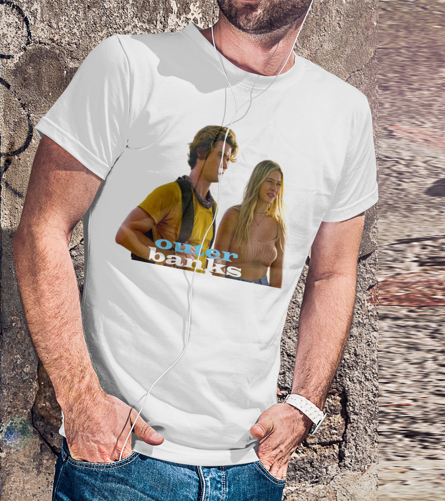 Outer Banks TV Show Characters On Beach Adventure Scene T-Shirt