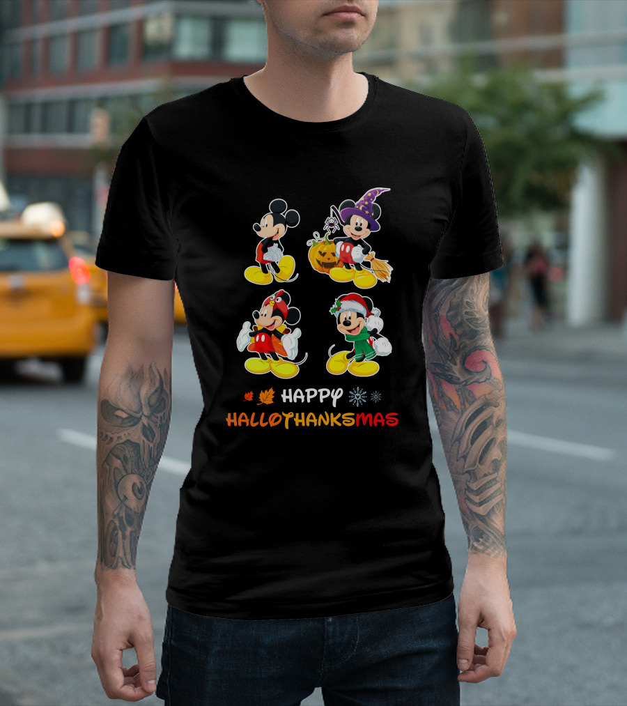 Happy Hallo Thanks Mas Mickey Seasonal Characters T-Shirt