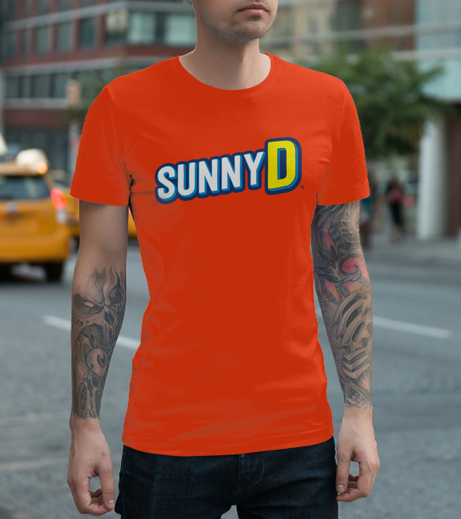 SUNNYD Retro Logo Bright Orange T-Shirt