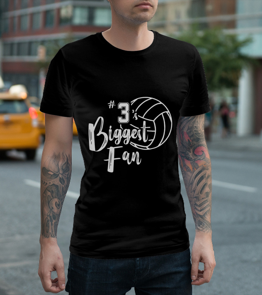 3's Biggest Fan Volleyball Mom Dad T-Shirt