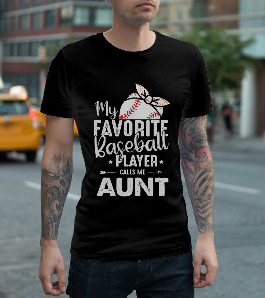My Favorite Baseball Player Calls Me Aunt Batter Bow Tie T-Shirt