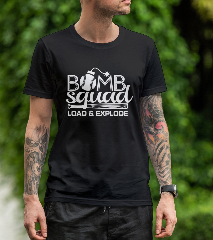 Bomb Squad Load And Explode Vintage Baseball Softball Dinger Home Run T-Shirt