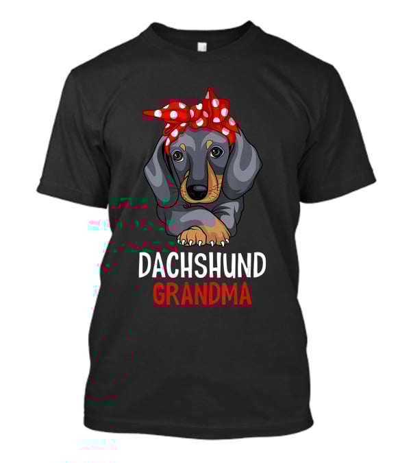 Dachshund Grandma Weenie Dog Lover With Funny Weiner Dog Scarf T-Shirt