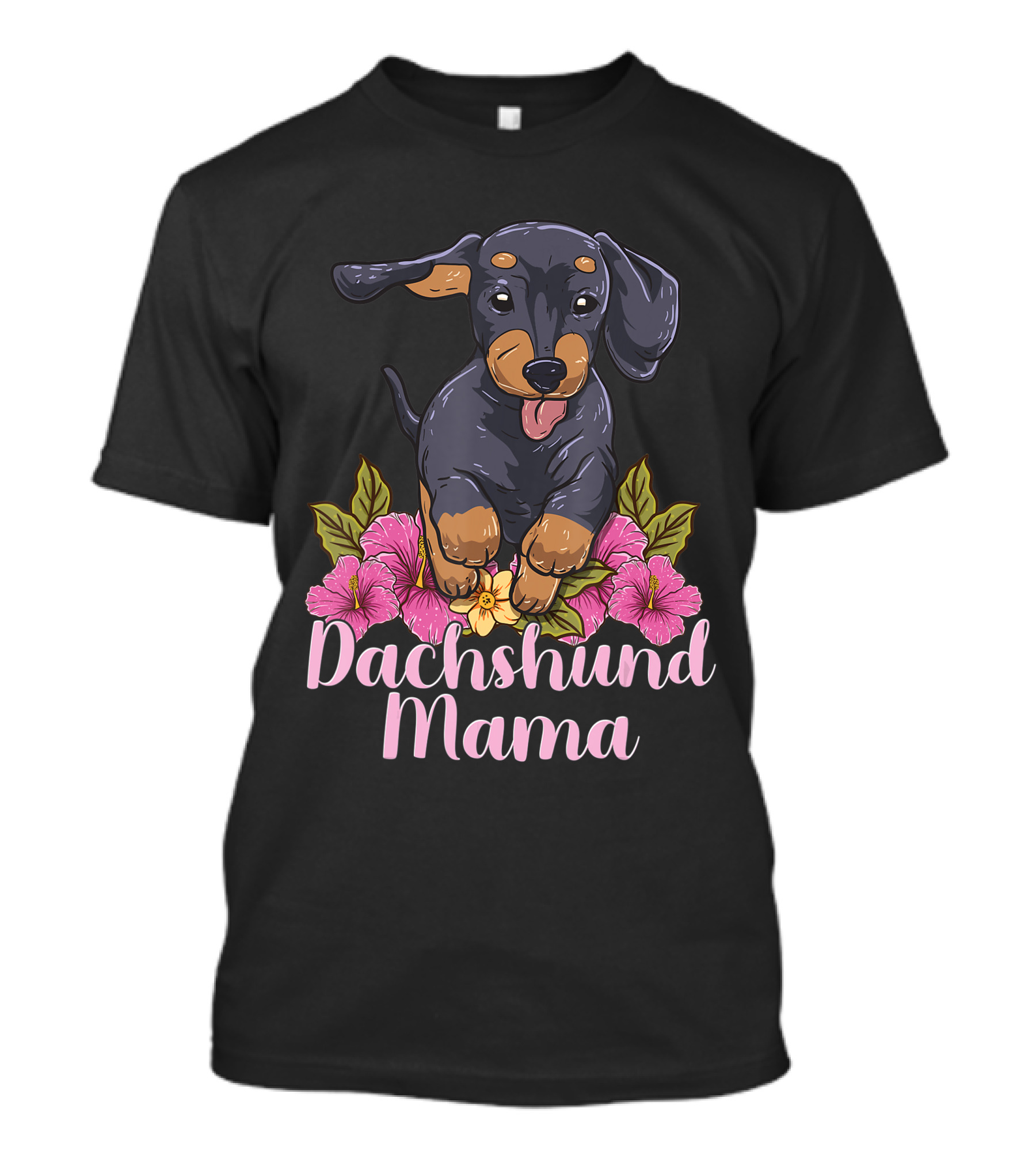 Dachshund Mama Mom Wiener Doxie Dachshund Lover Owner Floral T-Shirt