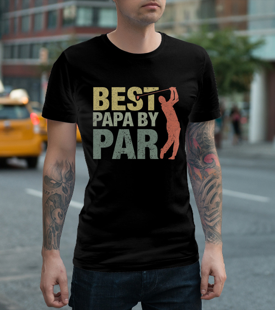 Best Papa By Par Golf Grandpa Swinging T-Shirt