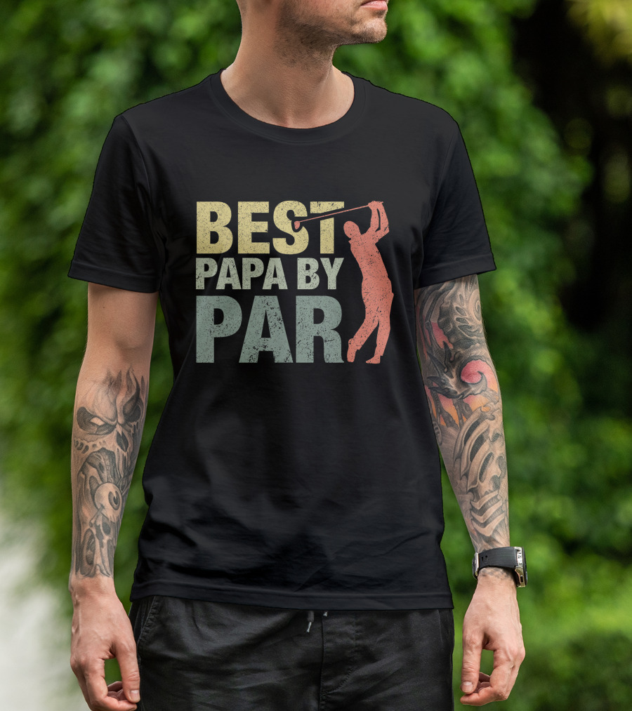Best Papa By Par Golf Grandpa Swinging T-Shirt