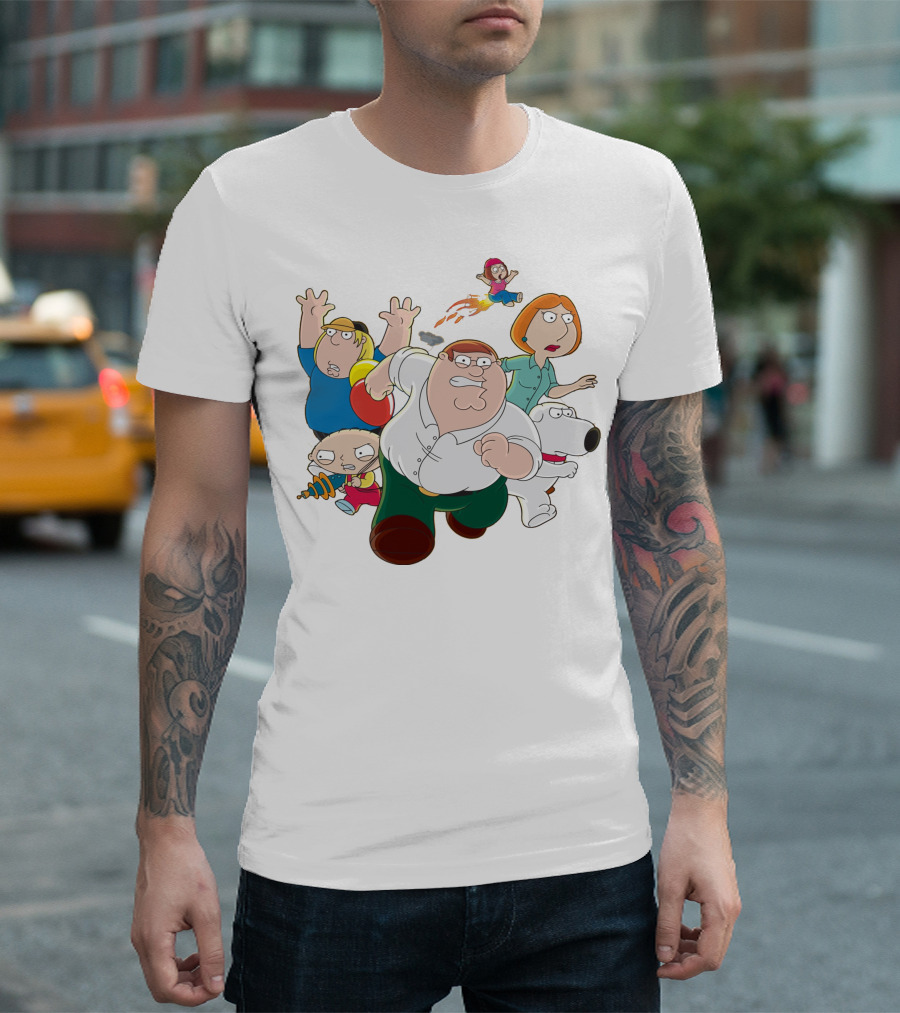 Family Guy Peter Lois Brian Stewie Meg Chris Running Team T-Shirt
