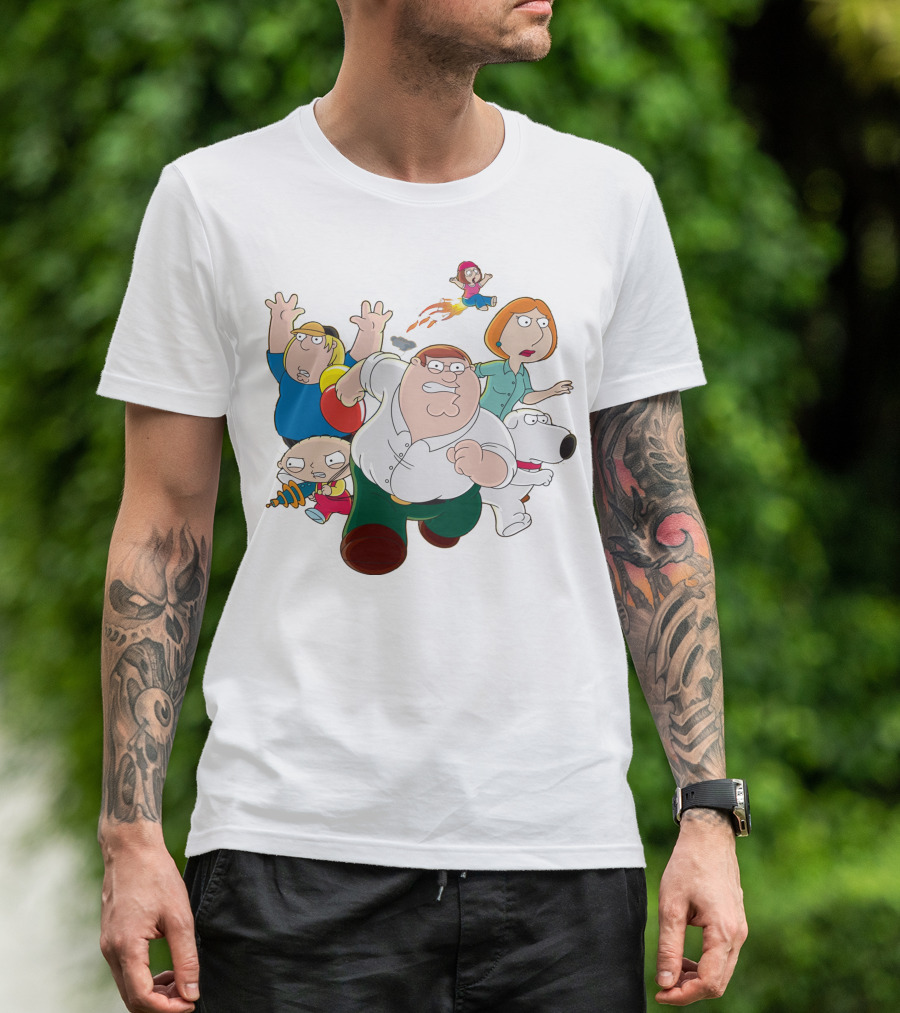 Family Guy Peter Lois Brian Stewie Meg Chris Running Team T-Shirt