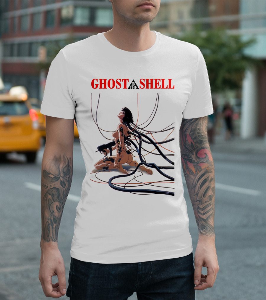 Ghost in the Shell Motoko Kusanagi Connected Cables Anime T-Shirt
