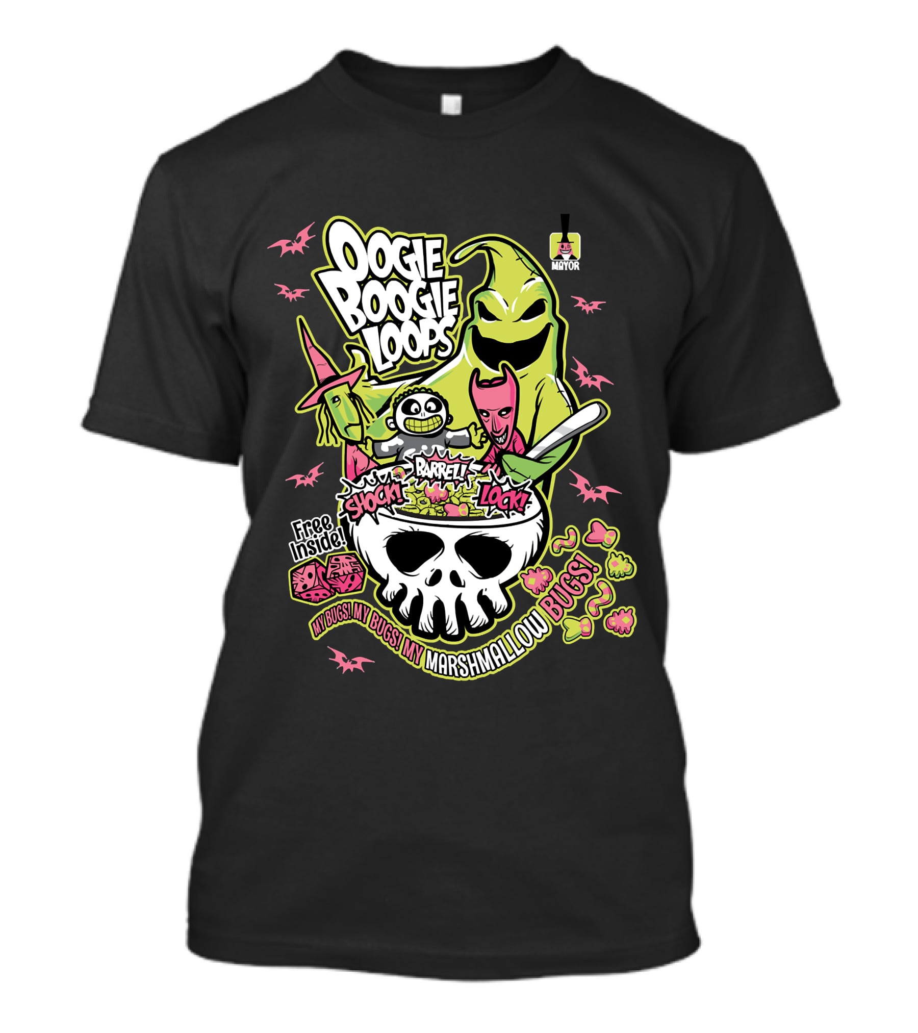Oogie Boogie Loops Shock Barrel Lock Free Inside Bugs My Bugs My Marshmallow Bugs T-Shirt