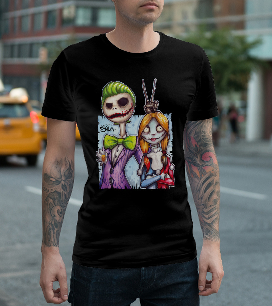 Jack And Sally Danny Silva Art Joker Mashup T-Shirt