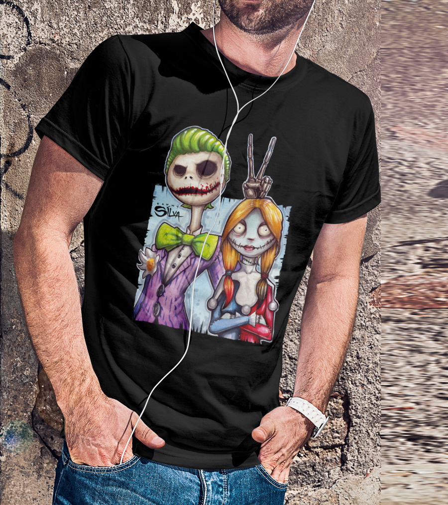Jack And Sally Danny Silva Art Joker Mashup T-Shirt