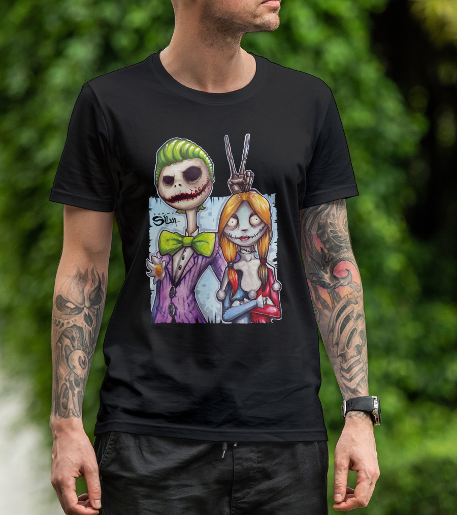 Jack And Sally Danny Silva Art Joker Mashup T-Shirt