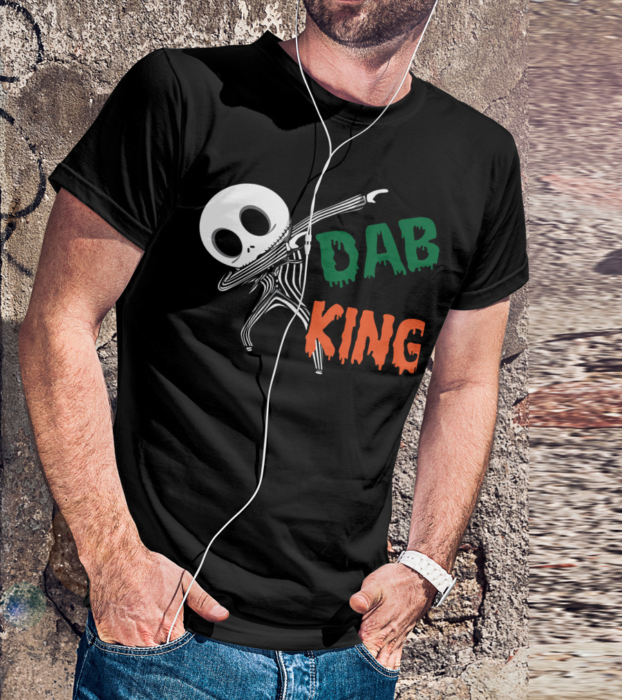 Dab King Skeleton Character In Striped Suit T-Shirt