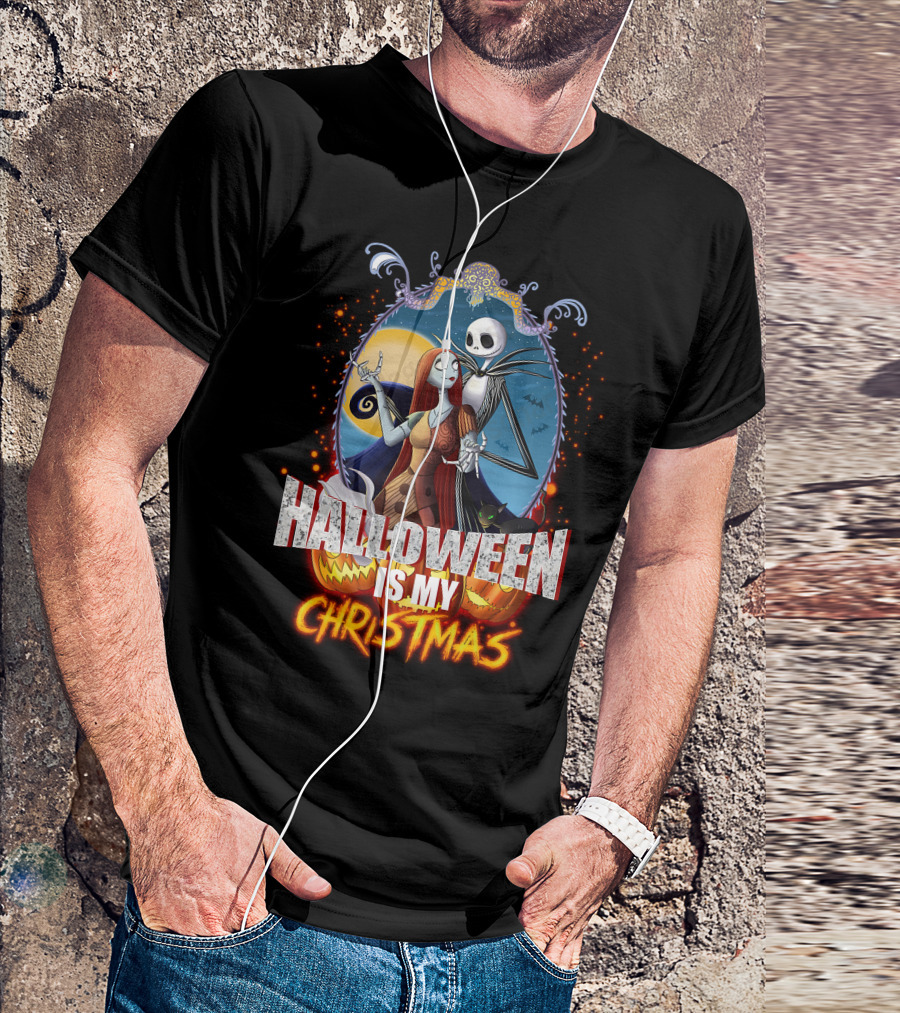 Halloween Is My Christmas Jack And Sally T-Shirt