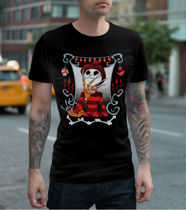 Jack Skellington Freddy Krueger Halloween Mashup T-Shirt