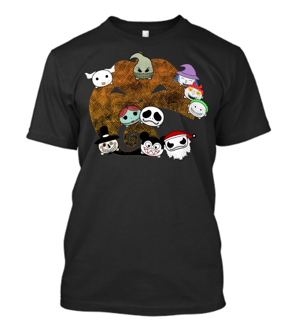 Pumpkin Oogie Boogie Jack Skellington Faces Halloween Characters T-Shirt
