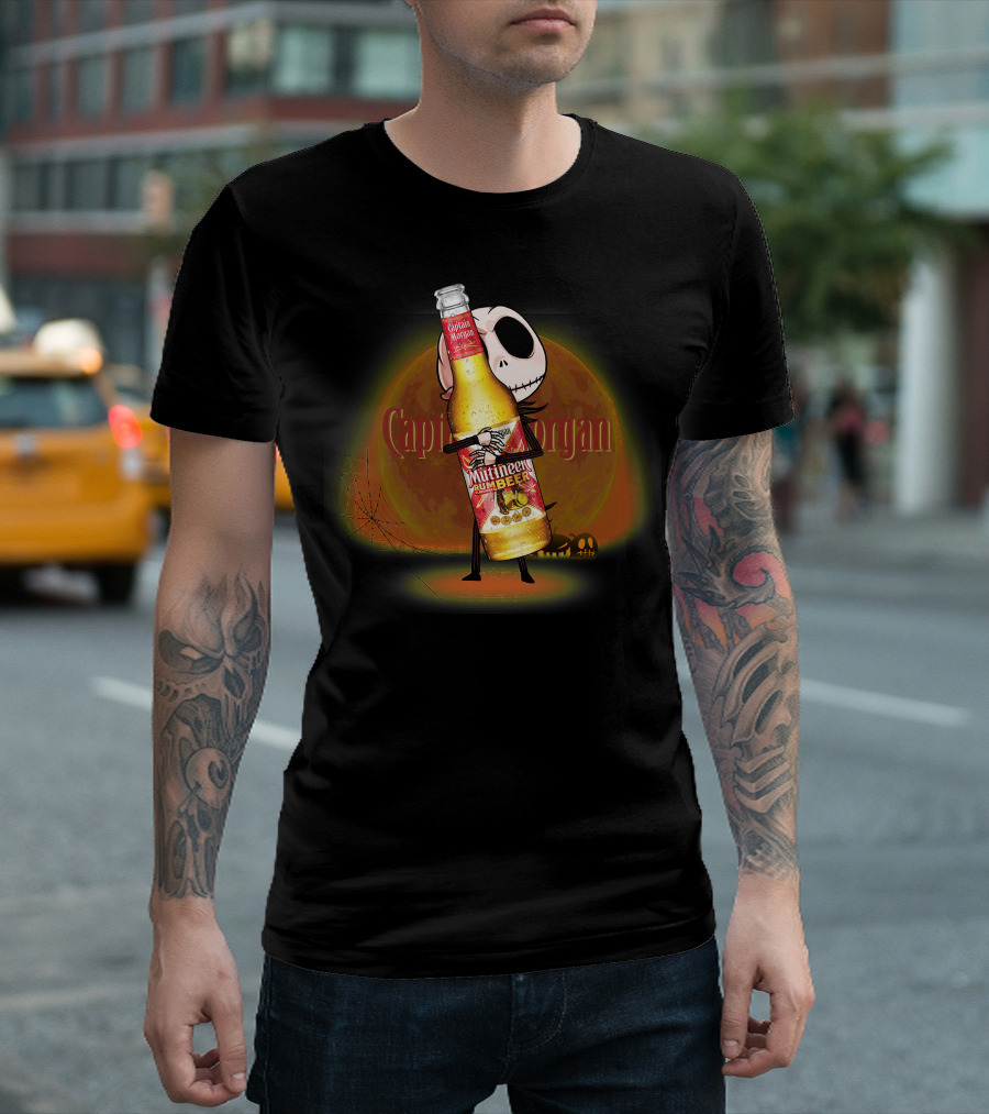 Jack Captain Morgan Mutineer Rum Halloween Moon T-Shirt