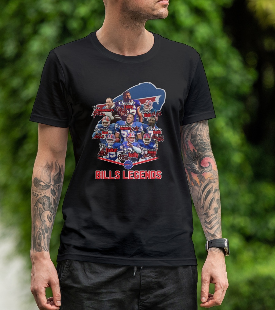 Bills Legends Featuring Talley Kelly Bennett Thomas Tasker Hull Smith Andre Reed T-Shirt