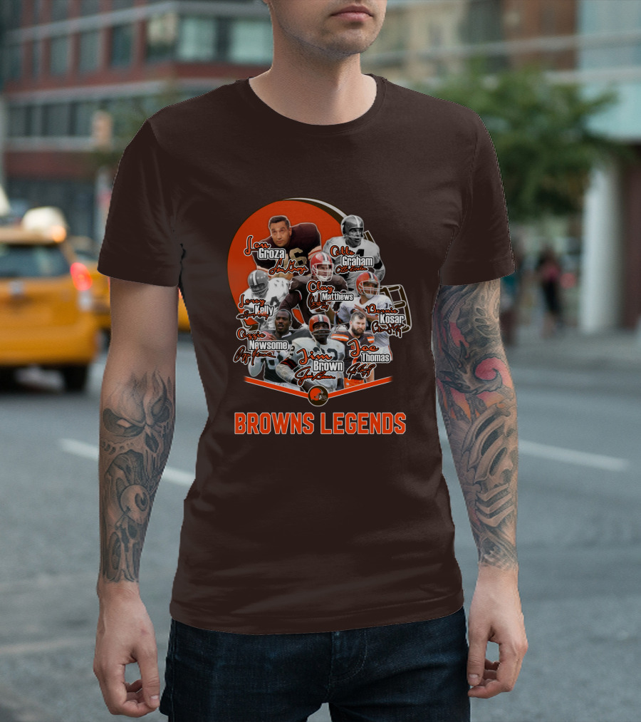 Browns Legends Lou Groza Jim Brown Otto Graham Legendary Players T-Shirt