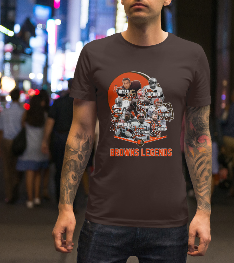 Browns Legends Lou Groza Jim Brown Otto Graham Legendary Players T-Shirt