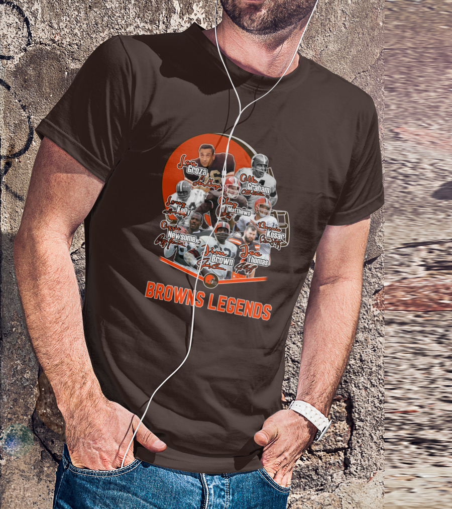 Browns Legends Lou Groza Jim Brown Otto Graham Legendary Players T-Shirt