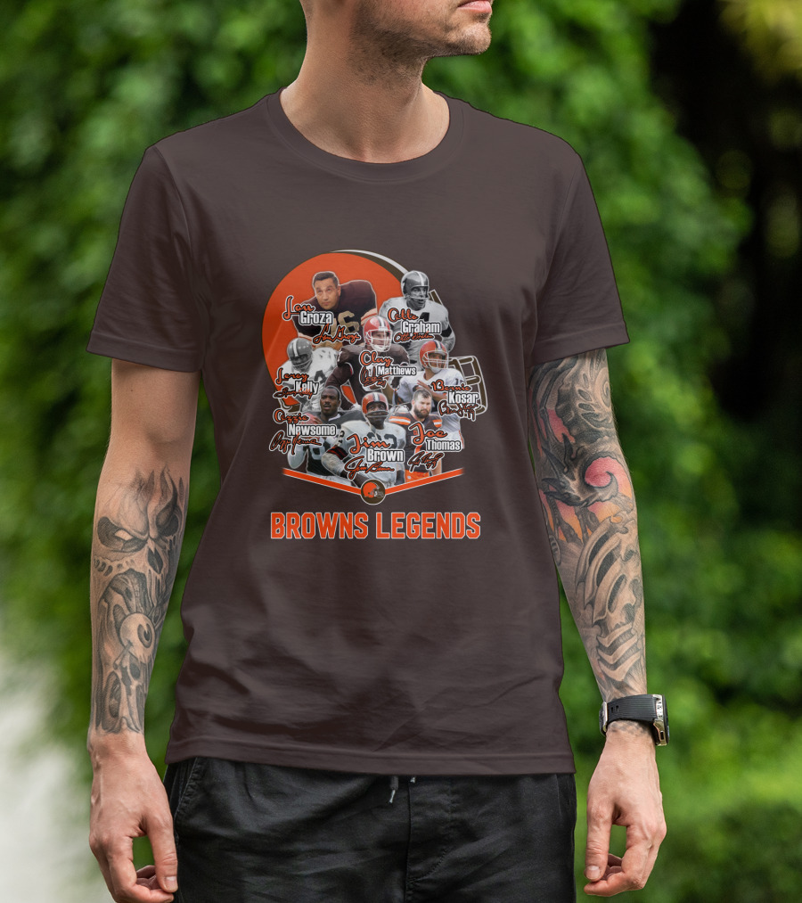 Browns Legends Lou Groza Jim Brown Otto Graham Legendary Players T-Shirt