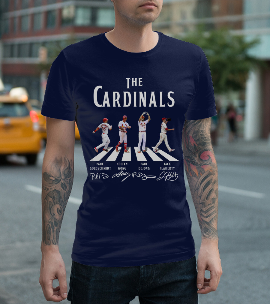The Cardinals Paul Goldschmidt Kolten Wong Paul DeJong Jack Flaherty Abbey Road Baseball Players T-Shirt