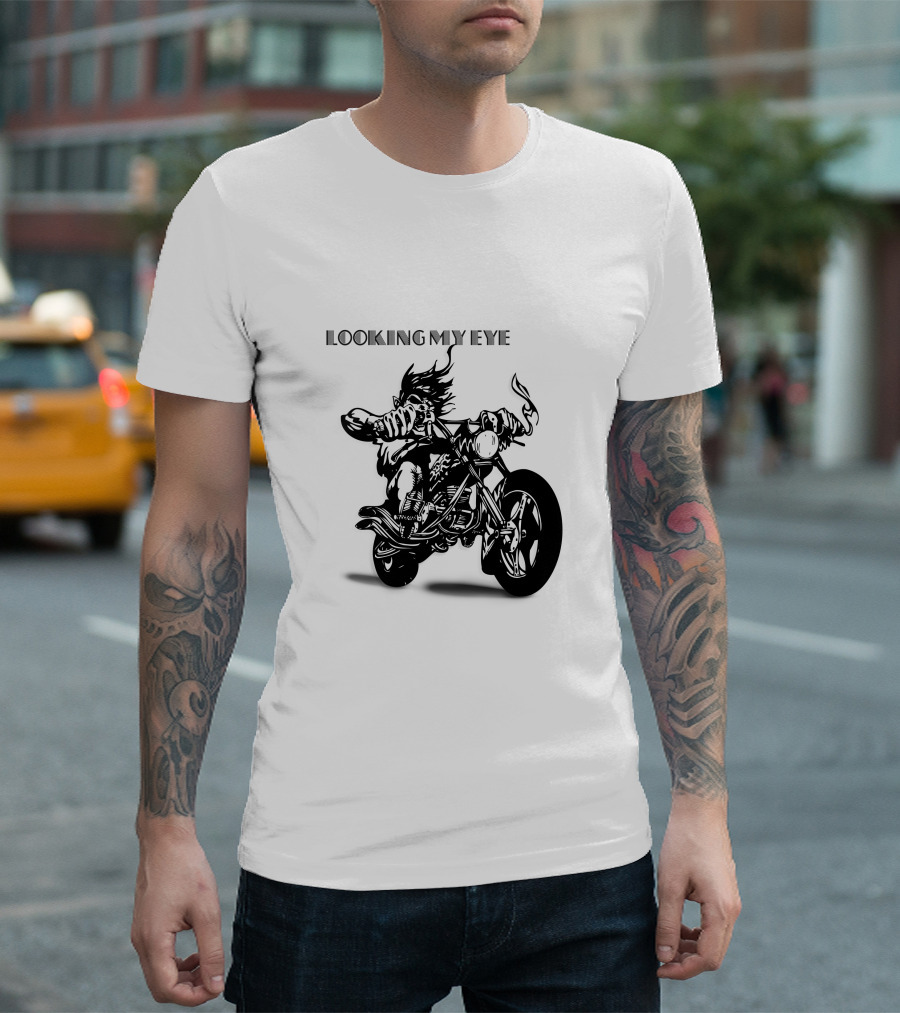 Raider Looking My Eye Biker Riding Motorcycle T-Shirt