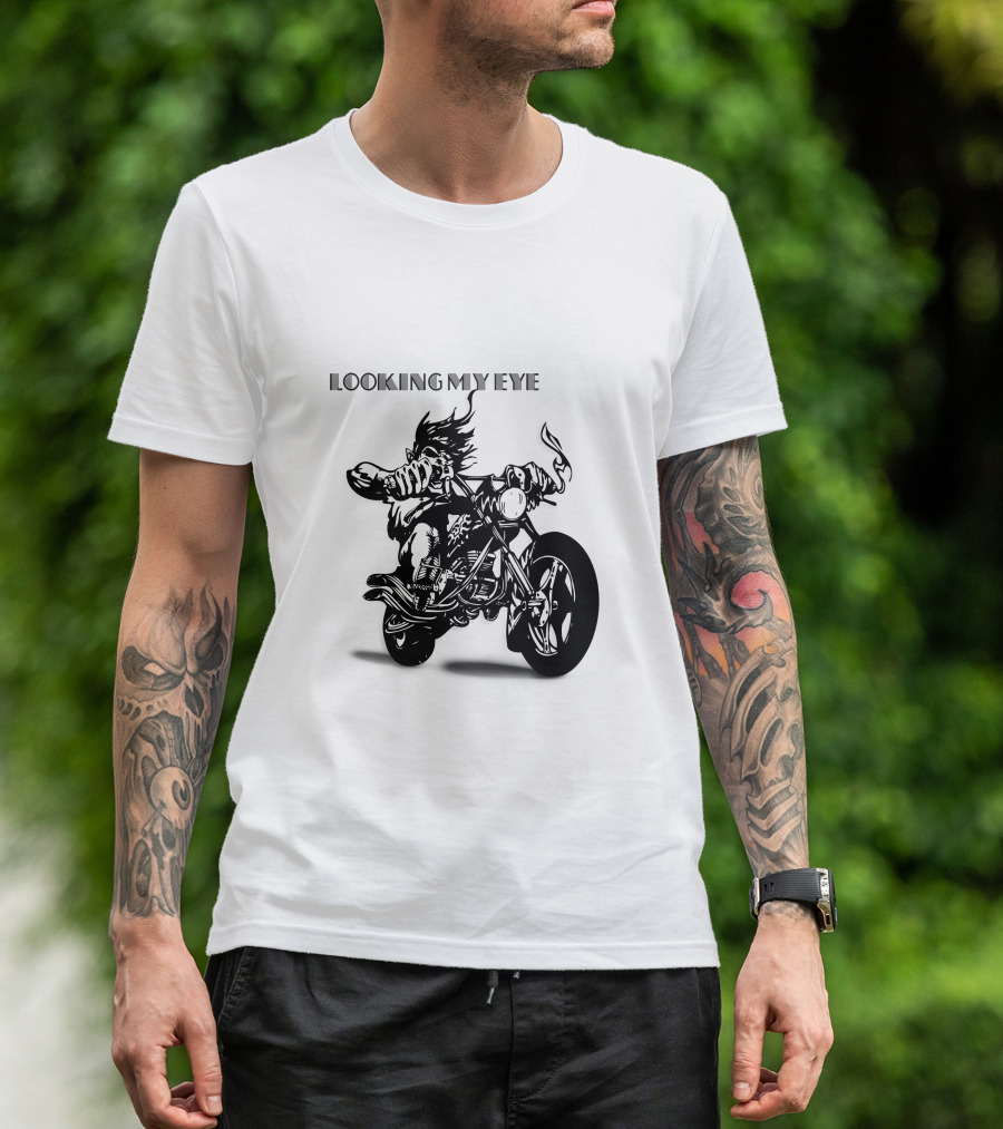 Raider Looking My Eye Biker Riding Motorcycle T-Shirt