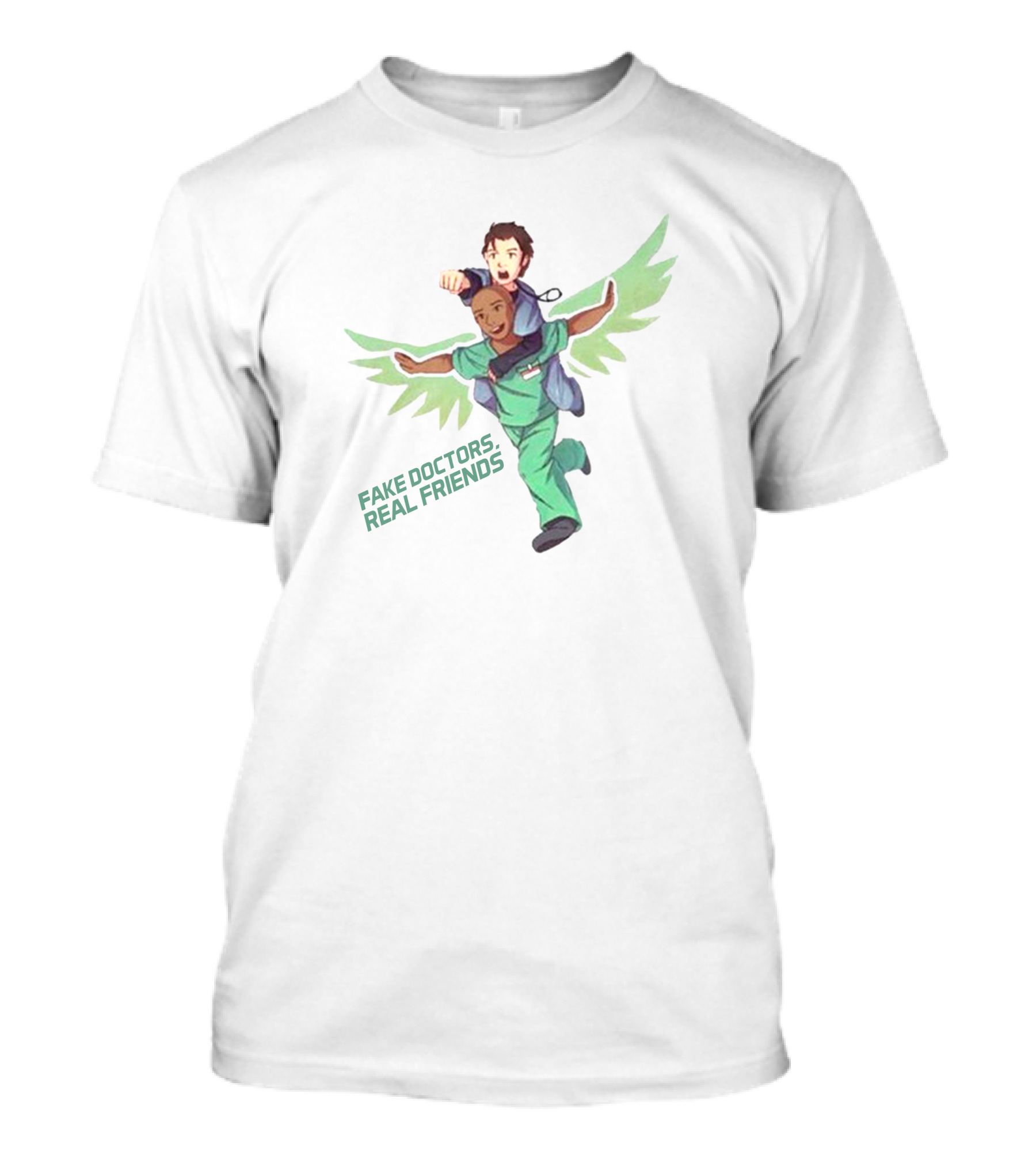 Fake Doctors Real Friends Winged Scrubs Duo T-Shirt