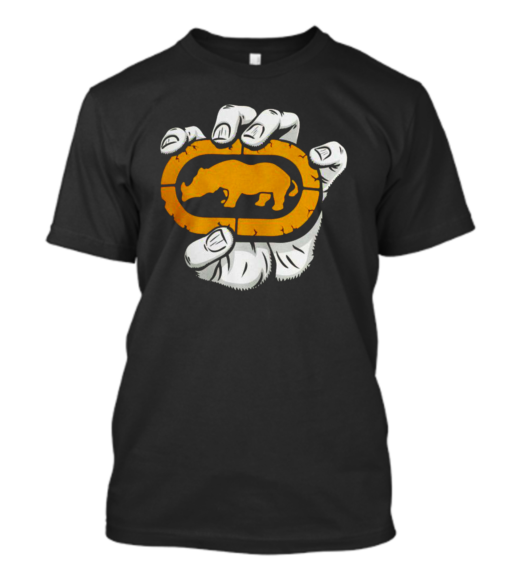 Percko Rhino Emblem Gripped By Cartoon Hand T-Shirt