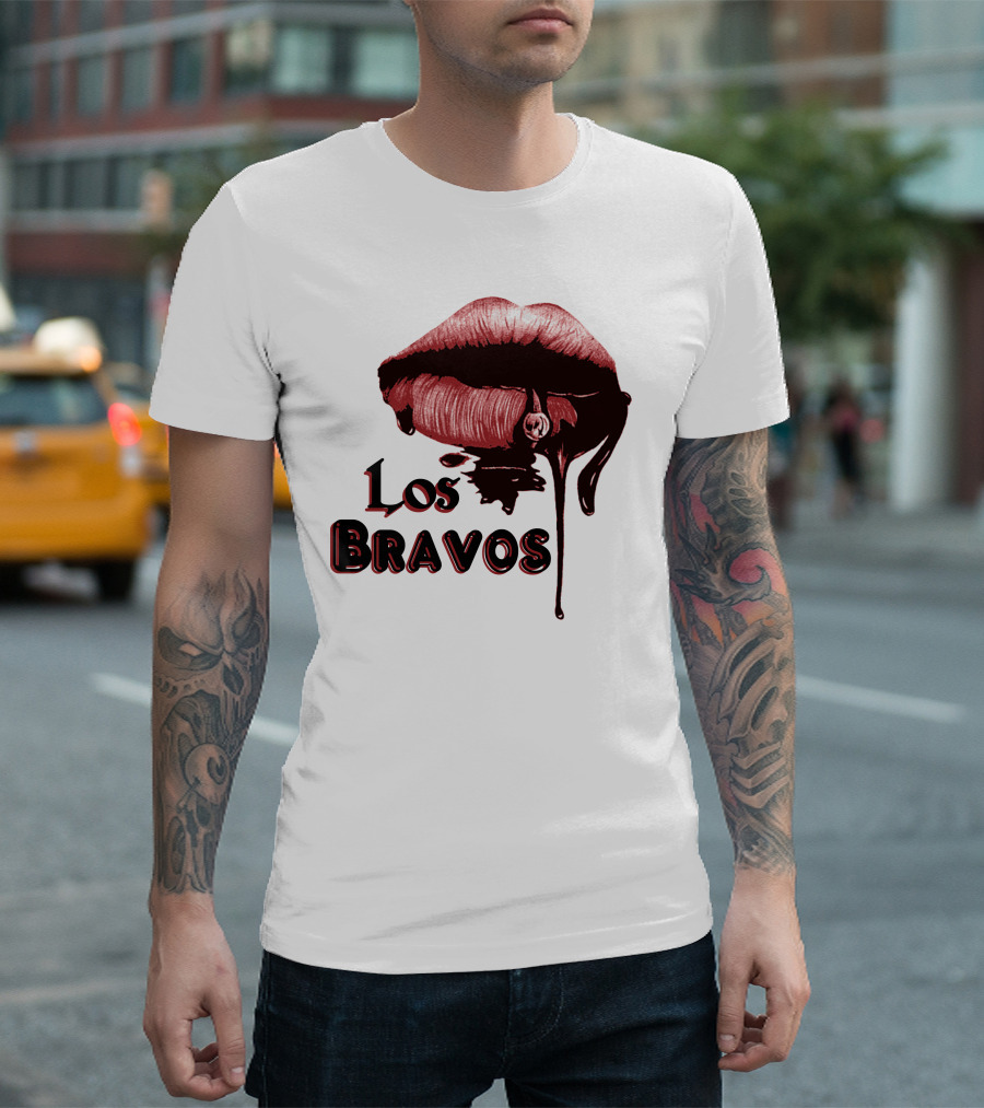 Los Bravos Red Lips Dripping T-Shirt