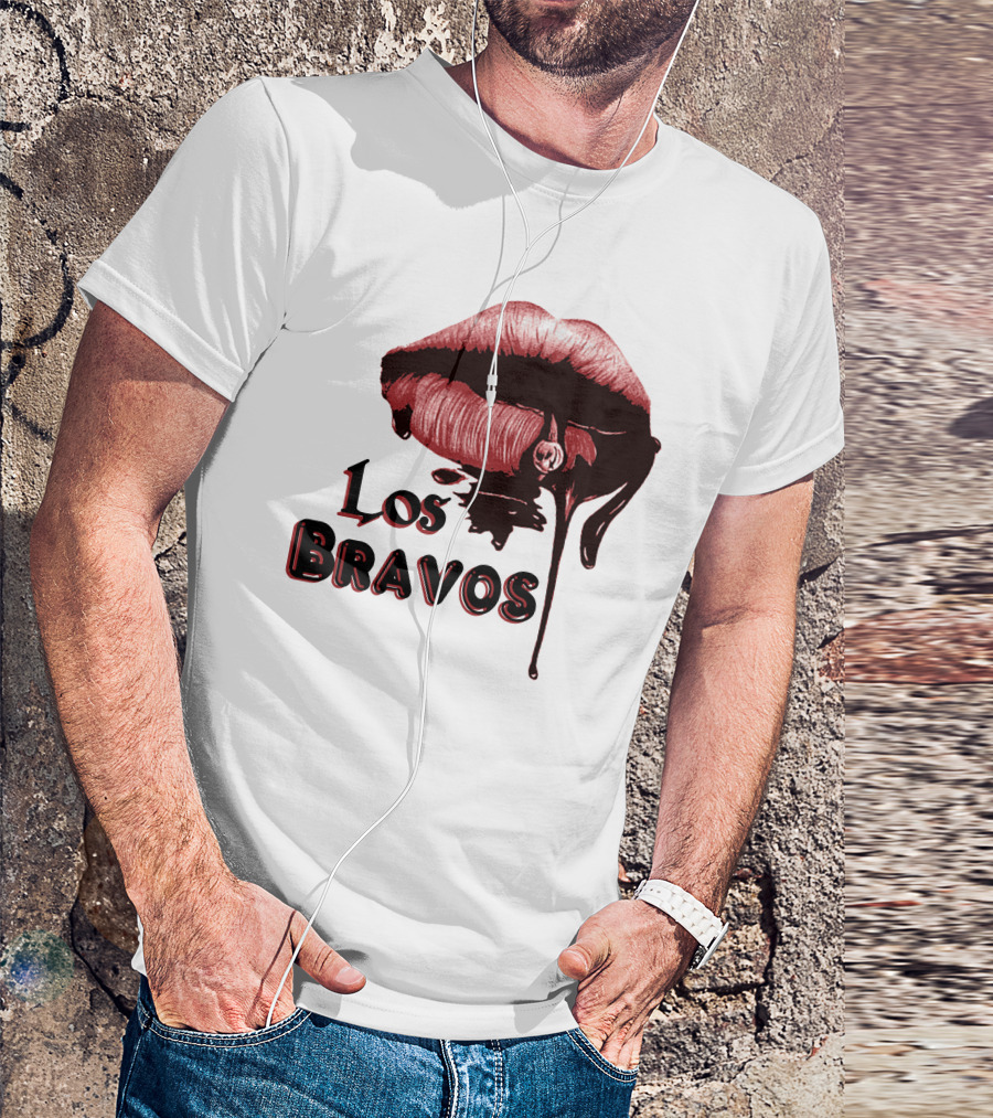 Los Bravos Red Lips Dripping T-Shirt