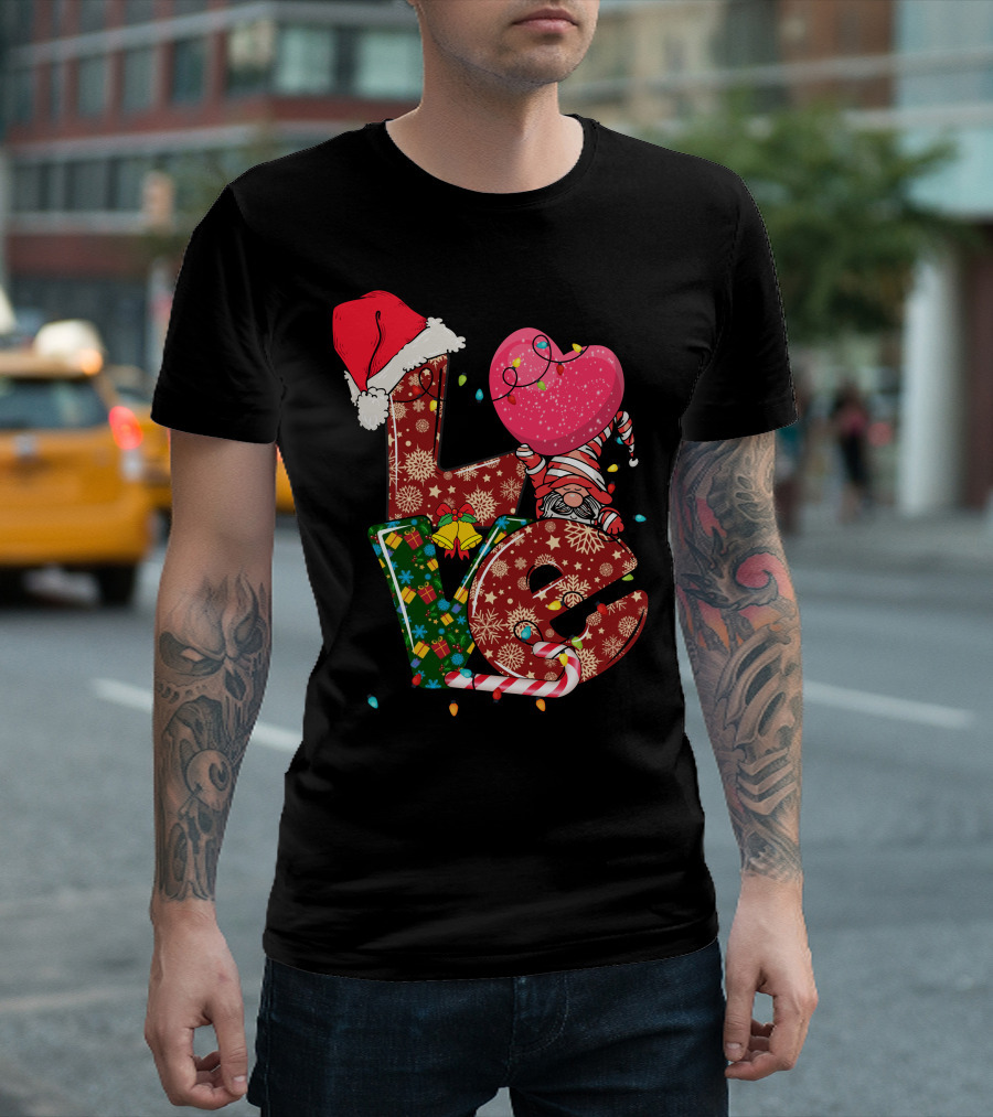 Christmas Love with Santa Hat and Festive T-Shirt