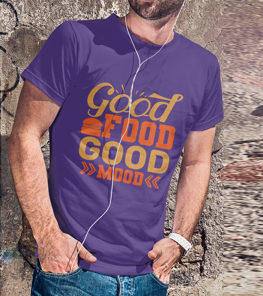 Good Food Good Mood Burger Sunburst Arrows T-Shirt