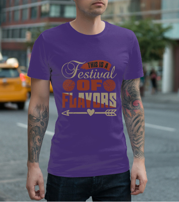 This Is A Festival Of Flavors Arrow Heart And Pepperoni Icons T-Shirt