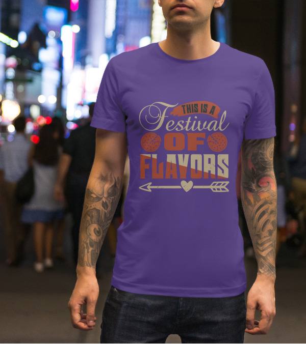 This Is A Festival Of Flavors Arrow Heart And Pepperoni Icons T-Shirt