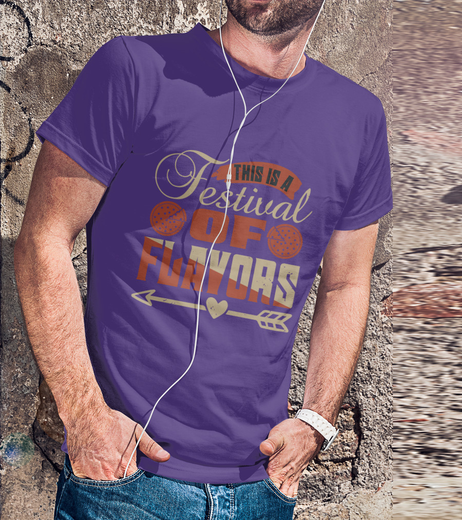 This Is A Festival Of Flavors Arrow Heart And Pepperoni Icons T-Shirt