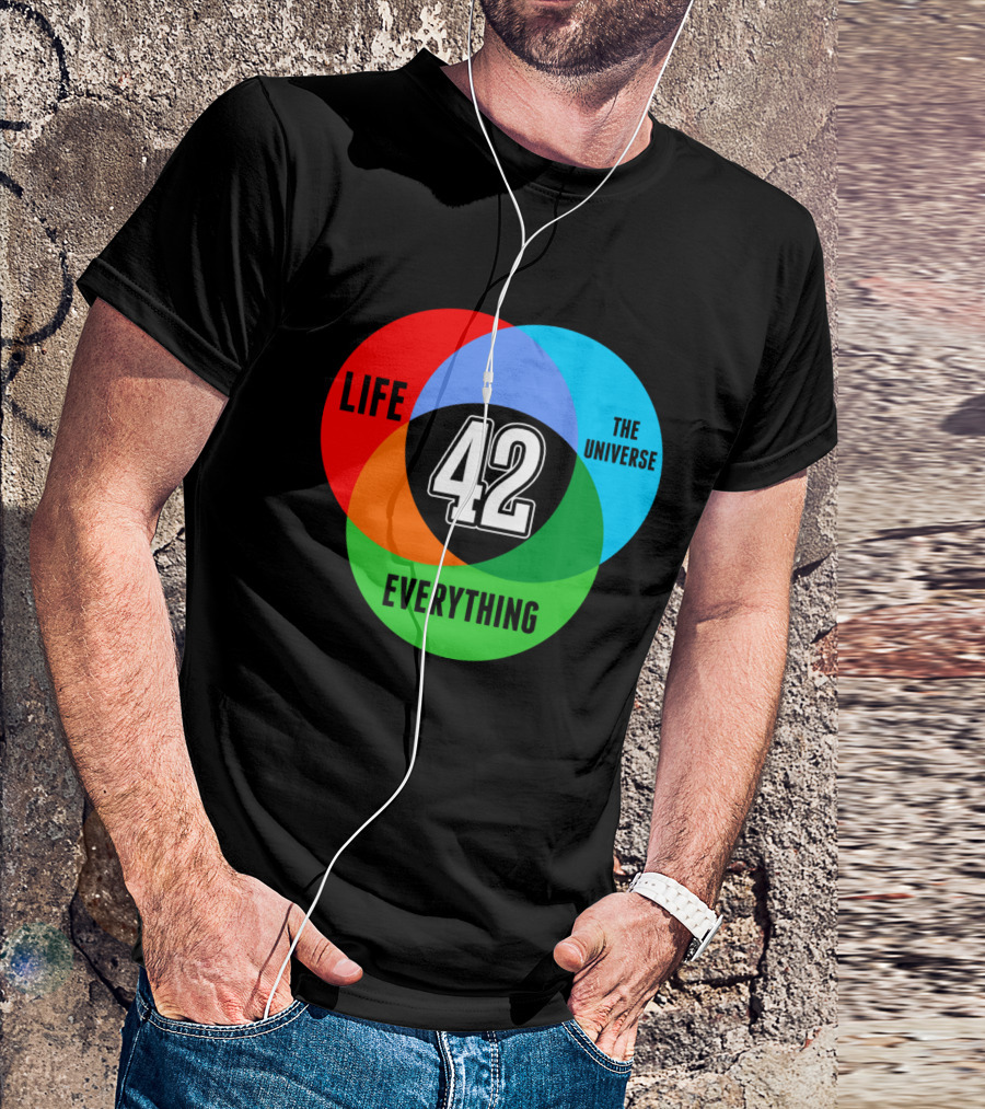 LIFE THE UNIVERSE EVERYTHING 42 SCIENCE VENN DIAGRAM T-Shirt