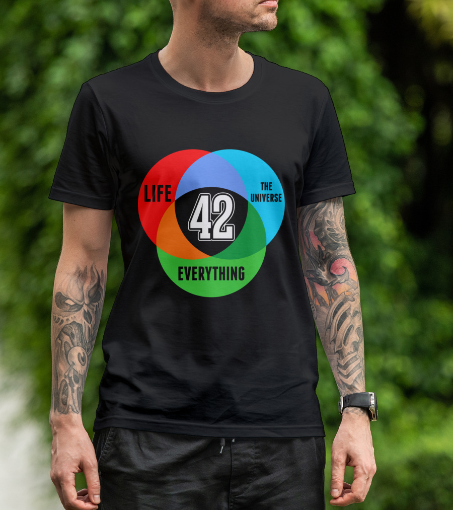 LIFE THE UNIVERSE EVERYTHING 42 SCIENCE VENN DIAGRAM T-Shirt