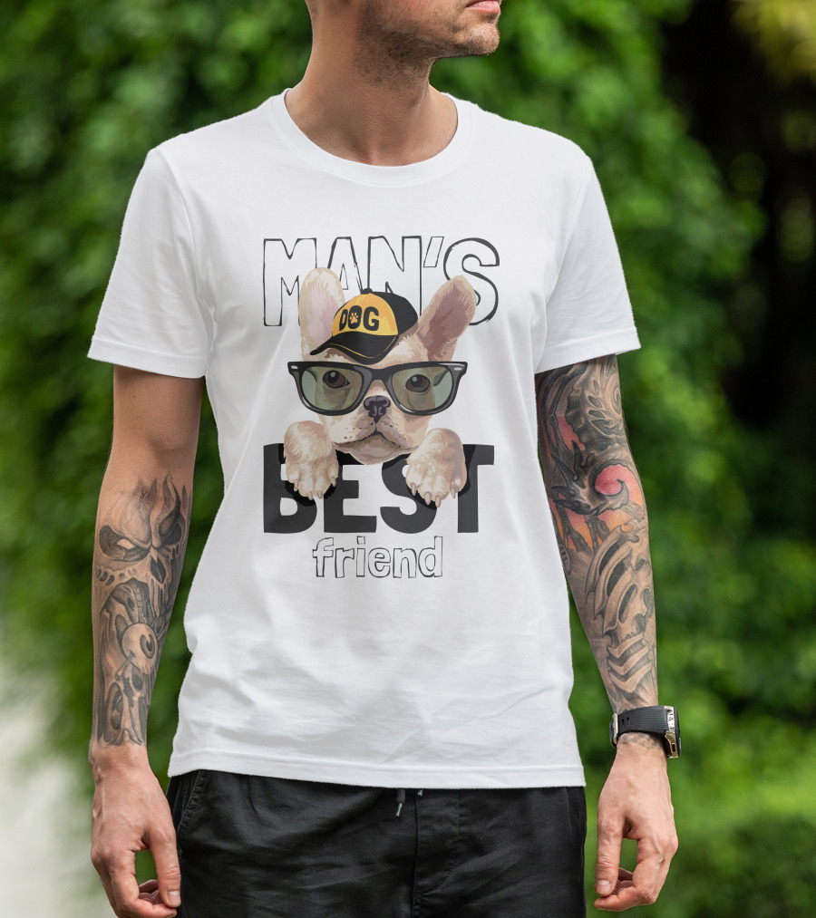 Man's Best Friend Dog Wearing Glasses And Hat T-Shirt